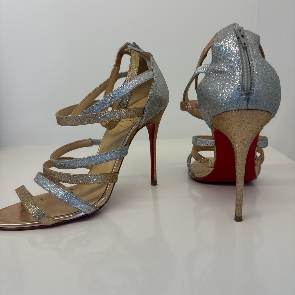 Elegant Silver Strappy Heels